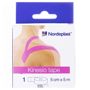 Пластир NORDEPLAST Кінезіо тейп медичний 5см*5м рожевий
