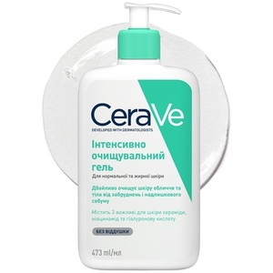 Гель CeraVe Интенсивно очищающий для нормальной и жирной кожи лица и тела 473 мл