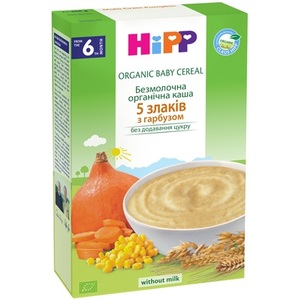 Каша HiPP 2897 безмолочная 5 злаков с тыквой 200г