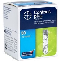 Тест-полоски CONTOUR PLUS для глюкометров №50