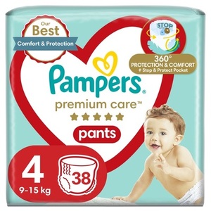 Підгузки-трусики Pampers Premium Care Pants Maxi 9-15 кг №38