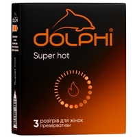 Презервативы Dolphi Super hot анатом.с точками и ребрами и согр.смазкой №3