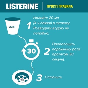 Ополаскиватель LISTERINE полости рта сильные зубы здоровые десна 250 мл