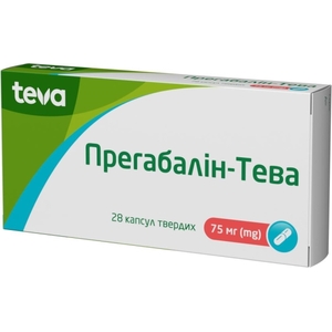 Прегабалін-Тева капсули по 75 мг 28 шт. (14х2)