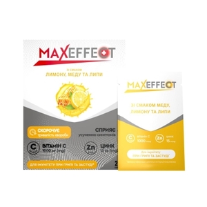 Максэффект с вит. С и цинком со вкусом лимона, меда и липы пор. д/орал р-ра саше 4г №20