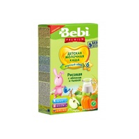 Каша Bebi Преміум молочна рисова з яблуком і гарбузом 200г