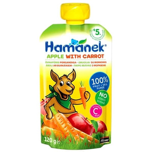 Пюре Hamanek яблоко с морковью 120 г (пауч)