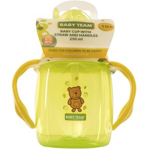 Поильник Baby Team 5003 с трубочкой и ручками, 250мл
