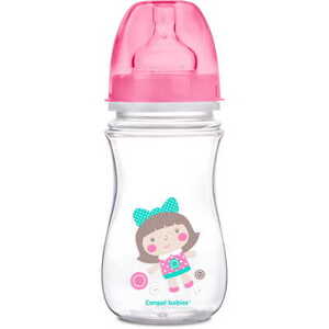 Пляшечка Canpol з широким отвором антиколікова Easystart - Кольорові звірята 35/206 240 мл