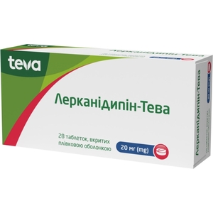 Лерканидипин-Тева таблетки по 20 мг 28 шт. (14х2)