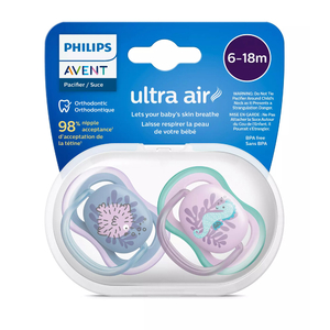 Пустышка Avent 085/61 Ultra Air с декором 6-18 мес 2шт