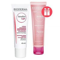 Набор Bioderma Сансибио легкий крем 40мл+ Сансибио очищающий гель 45мл