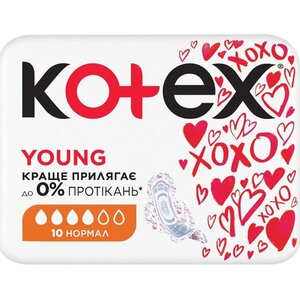 Прокладки Kotex Young Нормал с крылышками №10