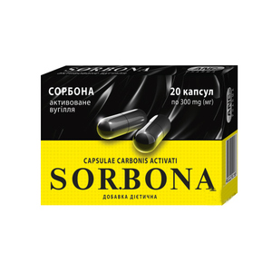 Sor.Bona активоване вугілля капс. 300 мг №20