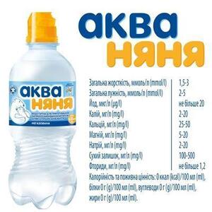 Вода Аква Няня детская негазированная 0.33 спорт ПЕТ