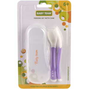 Набор Baby Team 6115 ложечка и вилочка Tritan в контейнере Зайчик