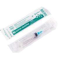 Шприц 3-х комп. с 1-й иглой 22G (0,7х38мм) 5мл №1 Юрия-фарм