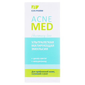 Эльфа Фарм Акне Мед Ультралегкая матирующая эмульсия 40мл