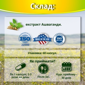 Ашваганда Супер концентрат капс. 500мг №60