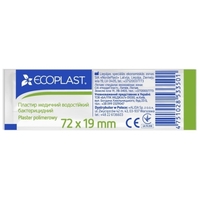 Лейкопластырь ECOPLAST Медицинский водостойкий бактерицидный 7,2*1,9см