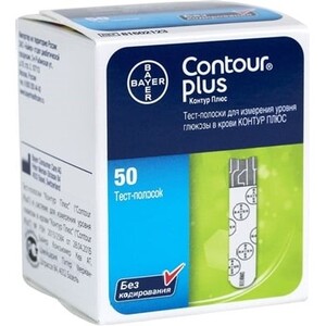 Тест-смужки CONTOUR PLUS для глюкометрів №50