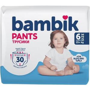 Bambik подгузники-трусики детские 6 (15+кг) 30шт