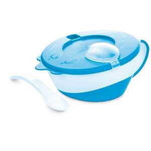 Тарелка с ложкой Canpol 31/406_blu синяя