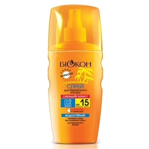 Спрей Біокон для безпечної засмаги SPF-15 160мл