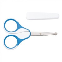 Ножницы Baby-nova 33338-2 безопасные с колпачком голубые