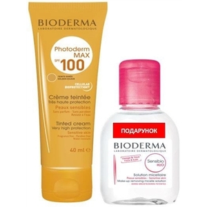 Набор Bioderma Фотодерм Max тональный крем 40мл + Сансибио Н2О 100мл