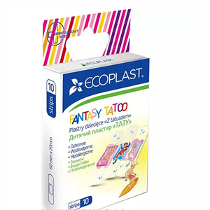 Лейкопластырь ECOPLAST Тату набор медицинский детский прозрачный №10