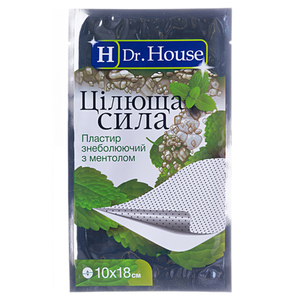 Пластырь H Dr. House Целебная сила перцовый с ментолом 10 см x 18 см