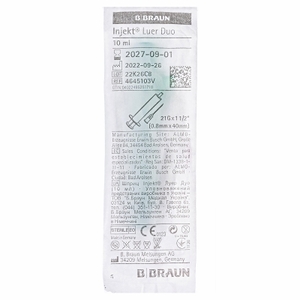 Шприц 2-х комп. Injekt Luer Duo с 1-й иглой 21G (0,8x40мм) 10мл №1 B.Braun