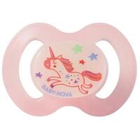 Пустышка Baby-nova 24242-3 сил.ортод.Ночная р.2 розовая 1шт