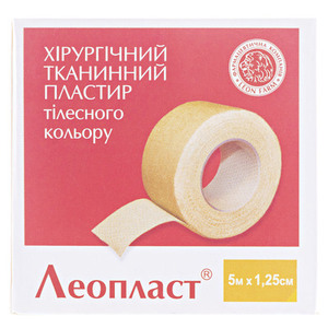 Лейкопластир Леопласт тіл. б/кат. 5 м х 1,25 см