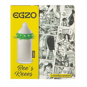 Презерватив-насадка EGZO латексна стимулююча одноразова Bees knees