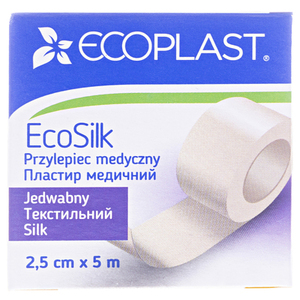 Лейкопластир ECOPLAST ЕкоСілк текстильний котушка 2,5см*5м (папер.)