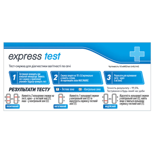 Тест-полоска Express Test для определения беременности 10 мМО/мл, №1