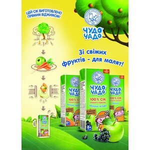Сок Чудо-чадо из яблок и черной рябины неосветленный Яблоко-ягода 200мл