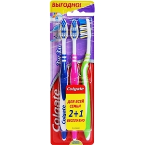 Зубна щітка  Colgate зиг заг середня 2+1