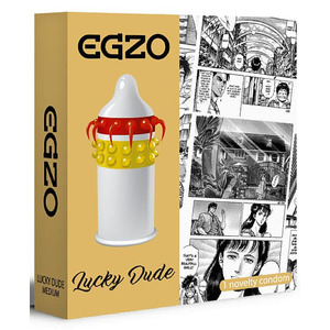 Презерватив-насадка EGZO латексна стимулююча одноразова Lucky Dude