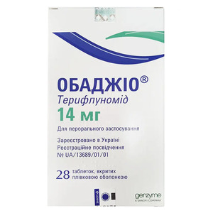 Обаджіо таблетки по 14 мг 28 шт.