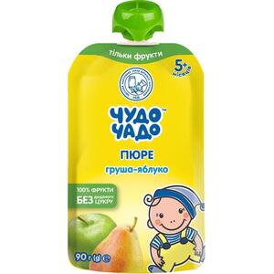 Пюре Чудо-чадо яблоко-груша без сахара с 5-ти мес. 90 г (пауч)